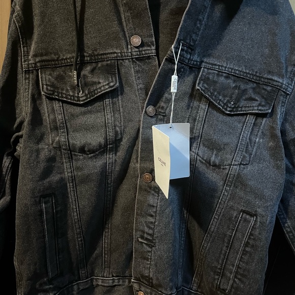 Celine Charcoal Hooded Denim Jacket - Picture 7 of 7